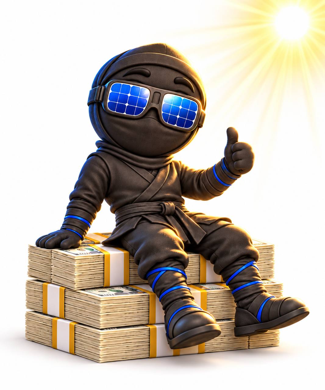Roi Solar, the energy ninja, waving hello